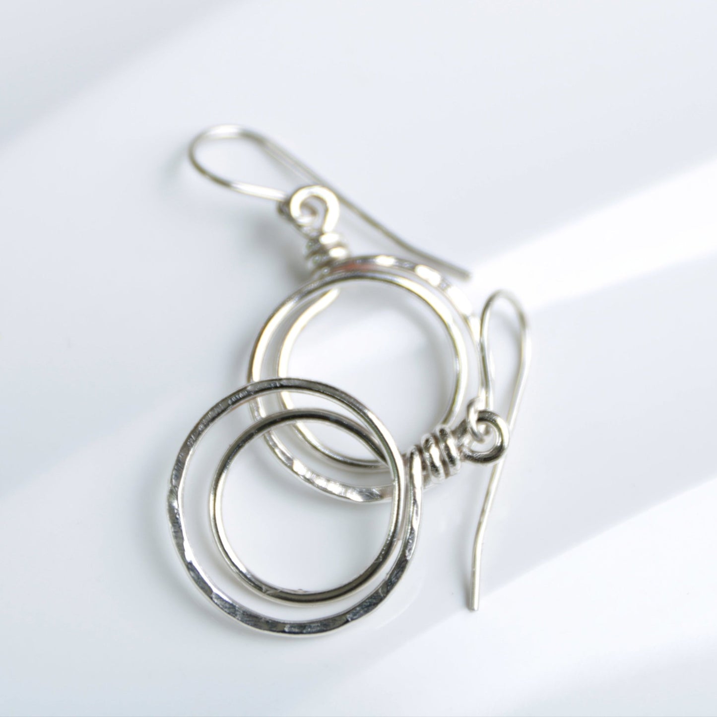 sterling silver double echo hoop earrings handmade in USA carrie foscato design