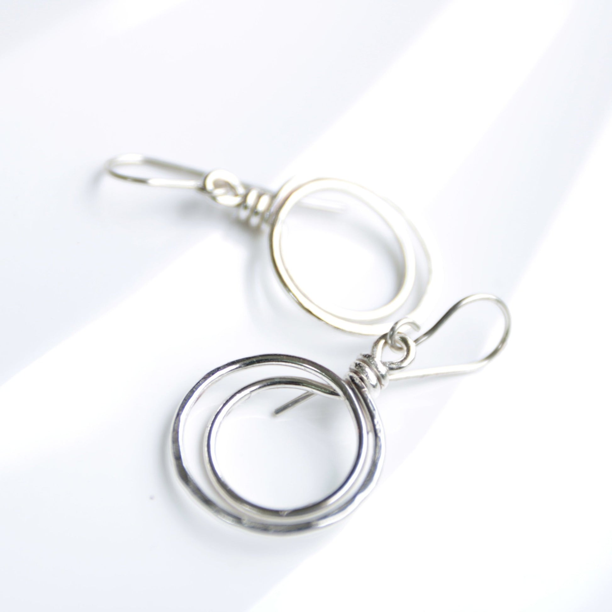sterling silver double echo hoop earrings handmade in USA carrie foscato design