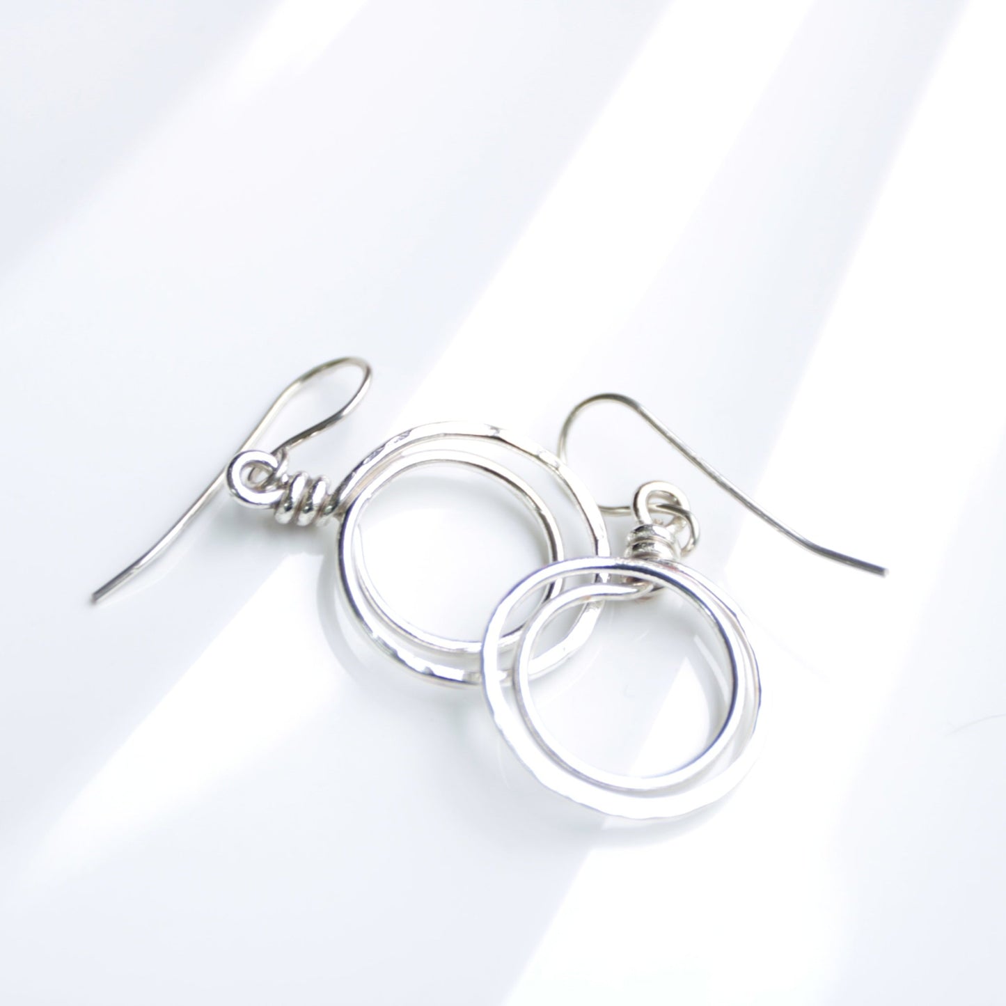 sterling silver double echo hoop earrings handmade in USA carrie foscato design