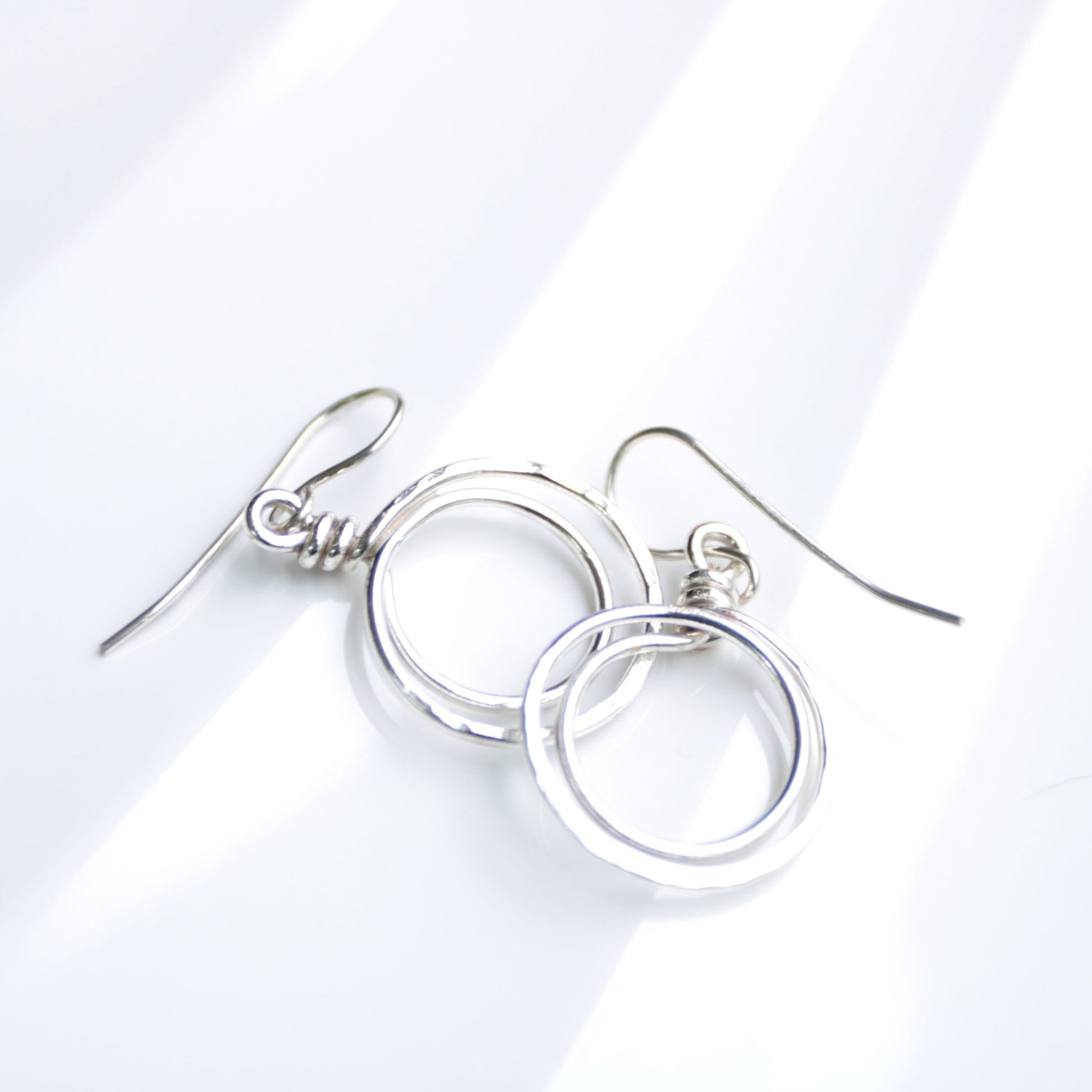 sterling silver double echo hoop earrings handmade in USA carrie foscato design