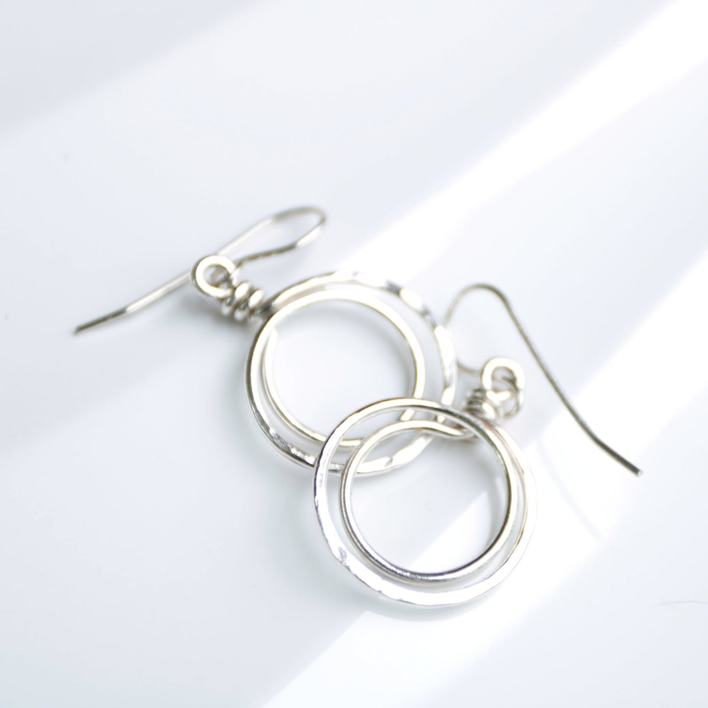 sterling silver double echo hoop earrings handmade in USA carrie foscato design