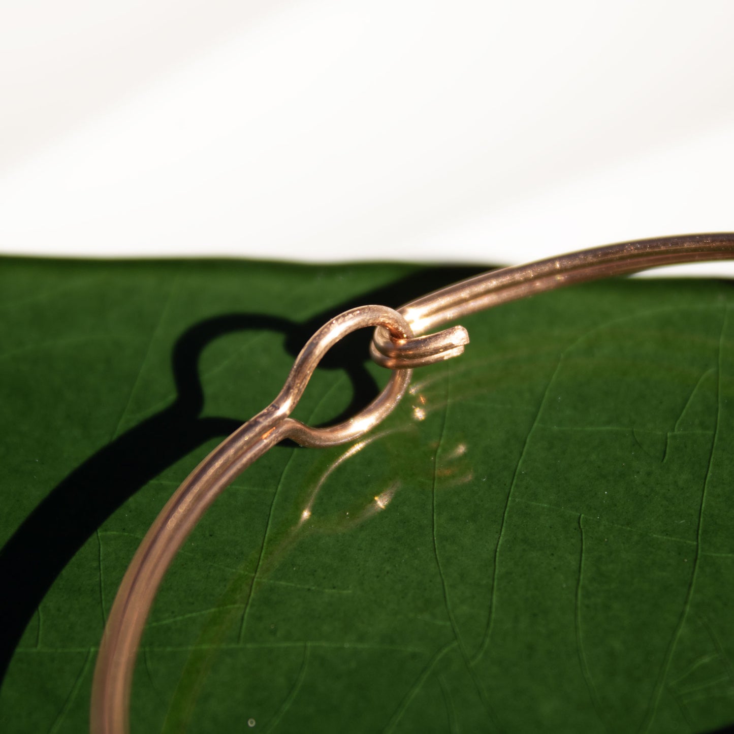 copper bangle bracelet with amazonite pebble beads handmade in USA carrie foscato design