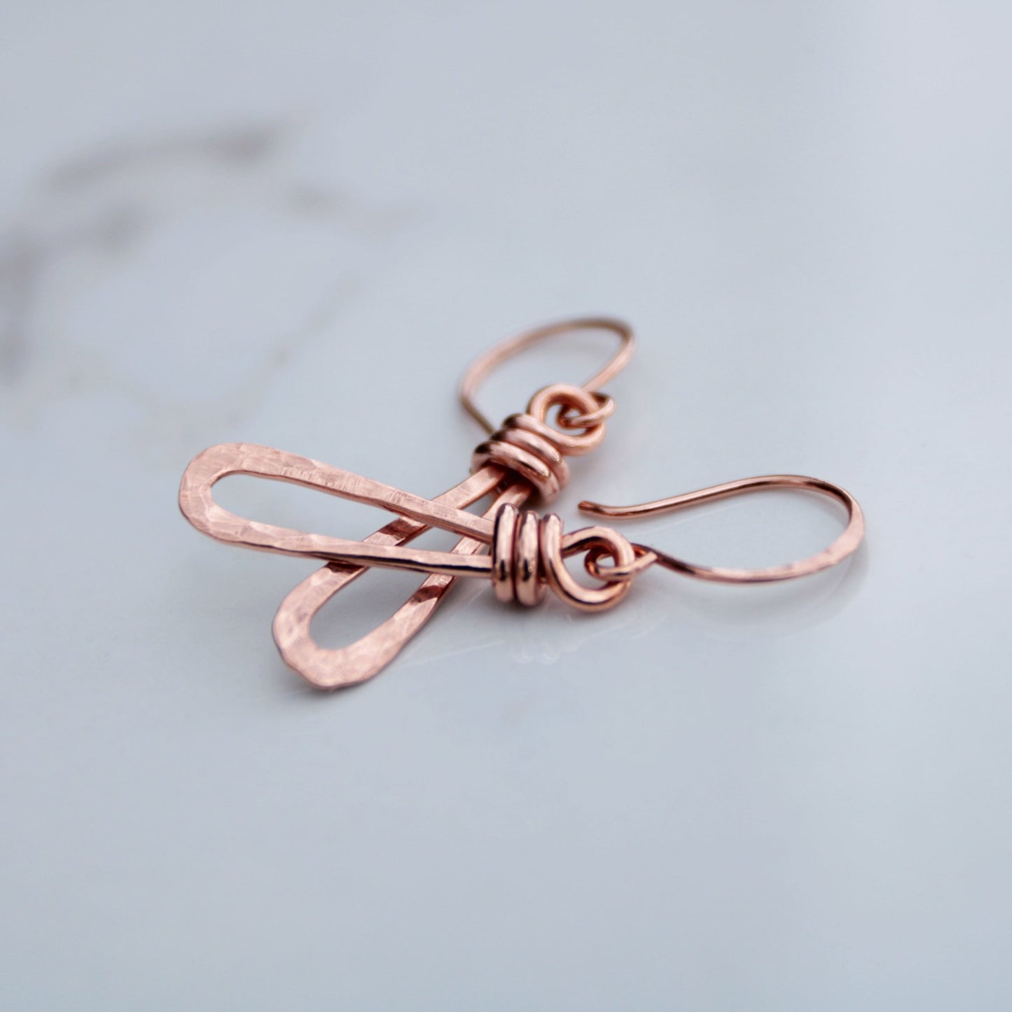 Willow Twist Handmade Hammered Copper Earrings - Unique & Chic