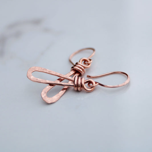 Willow Twist Handmade Hammered Copper Earrings - Unique & Chic