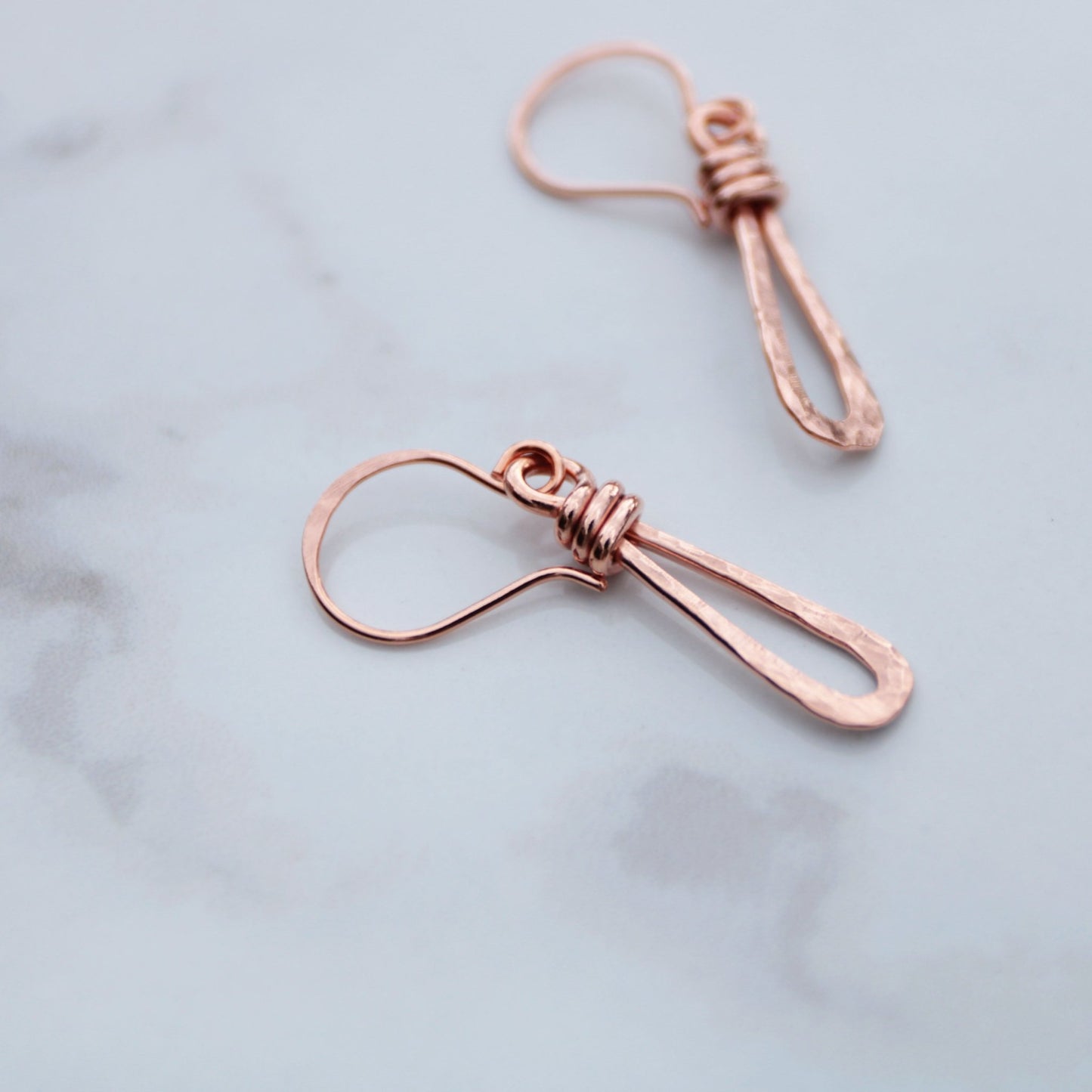 Willow Twist Handmade Hammered Copper Earrings - Unique & Chic