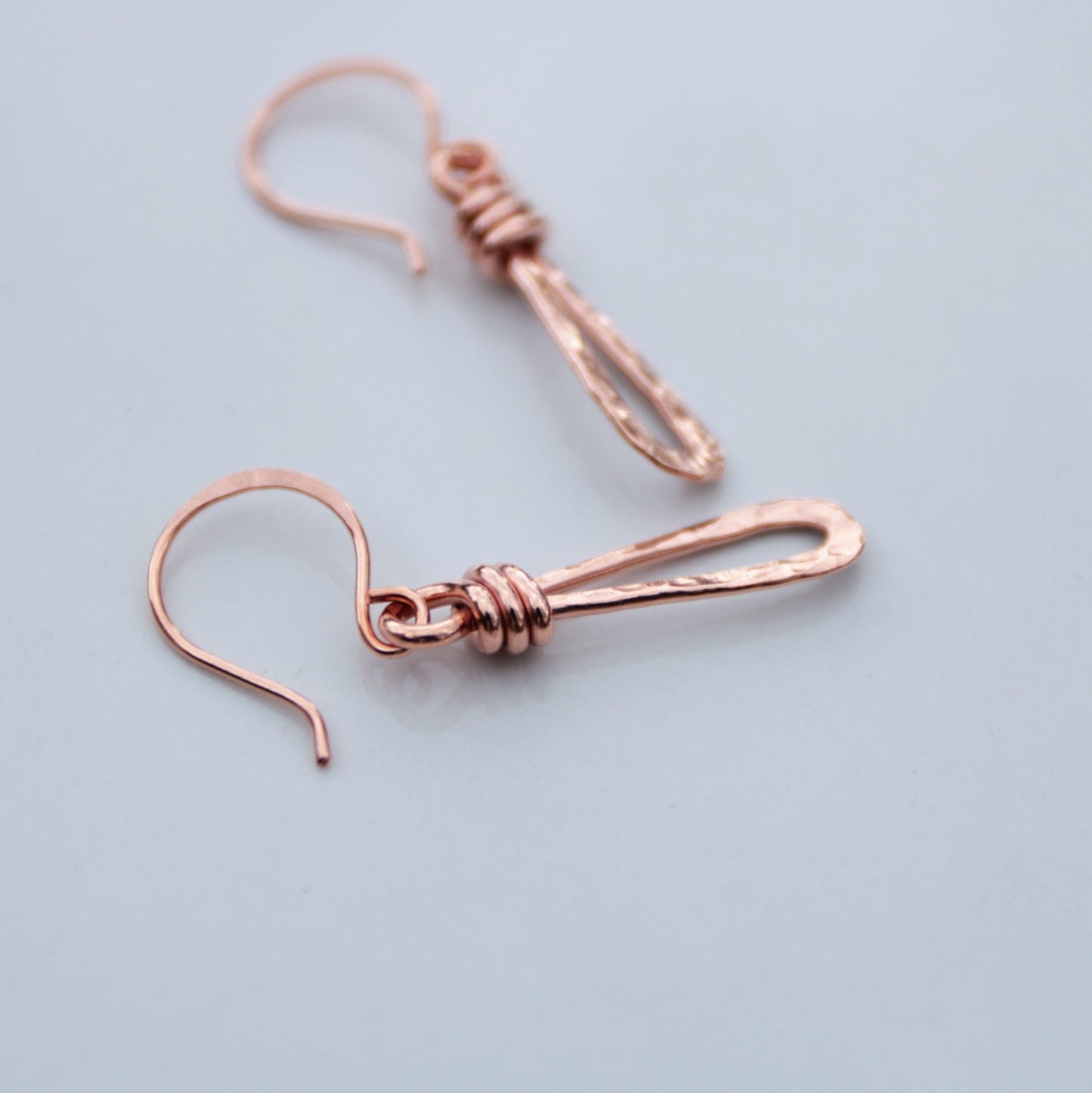 Willow Twist Handmade Hammered Copper Earrings - Unique & Chic