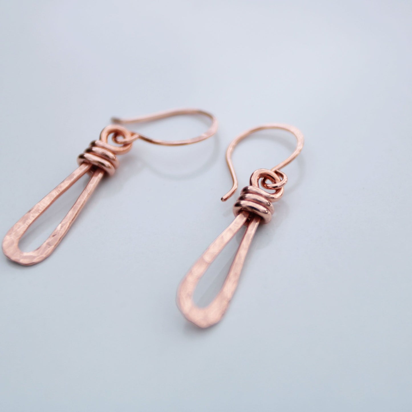 Willow Twist Handmade Hammered Copper Earrings - Unique & Chic