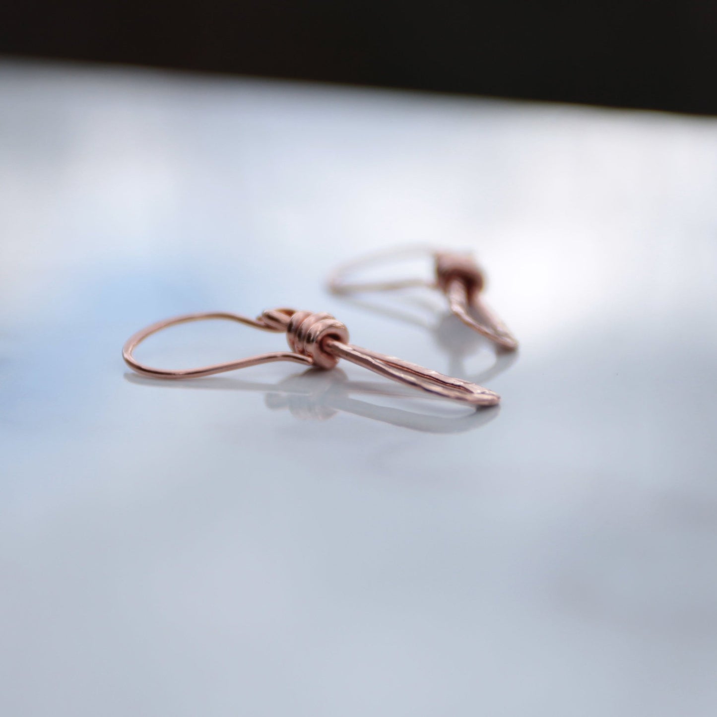 Willow Twist Handmade Hammered Copper Earrings - Unique & Chic