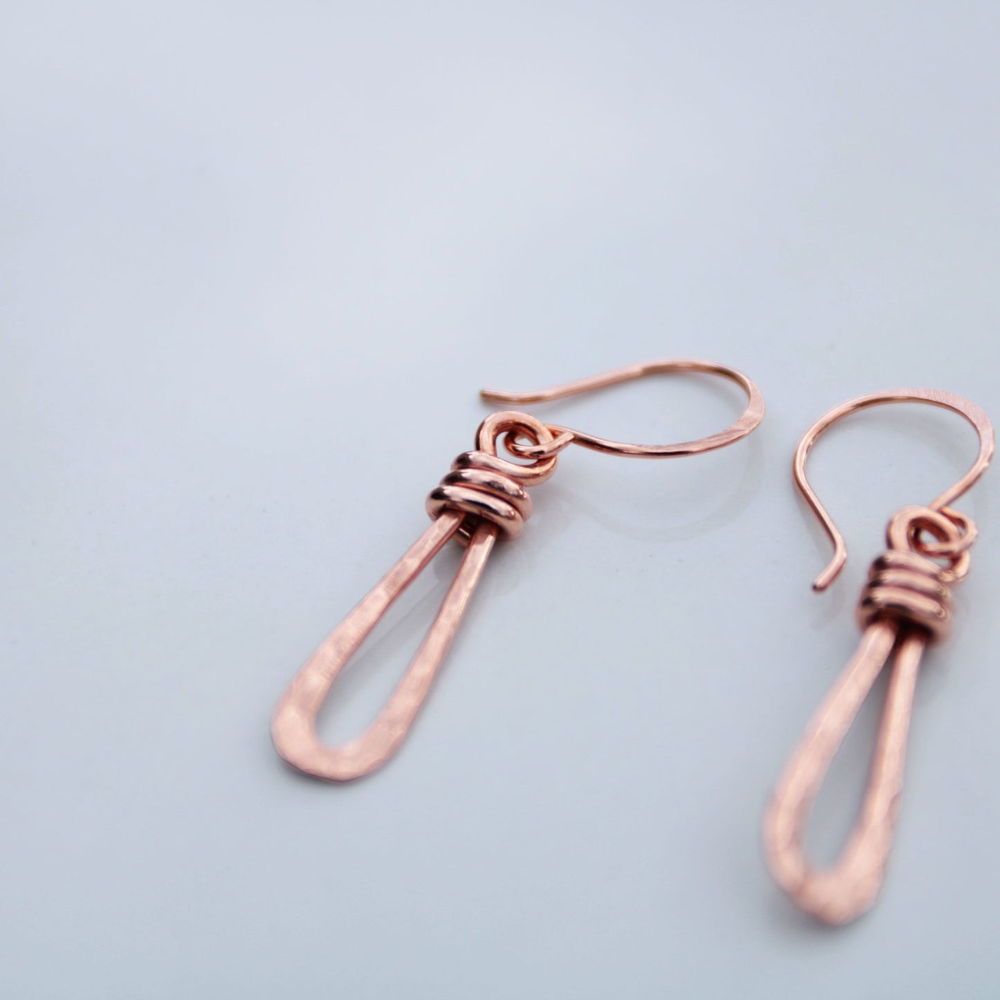 Willow Twist Handmade Hammered Copper Earrings - Unique & Chic