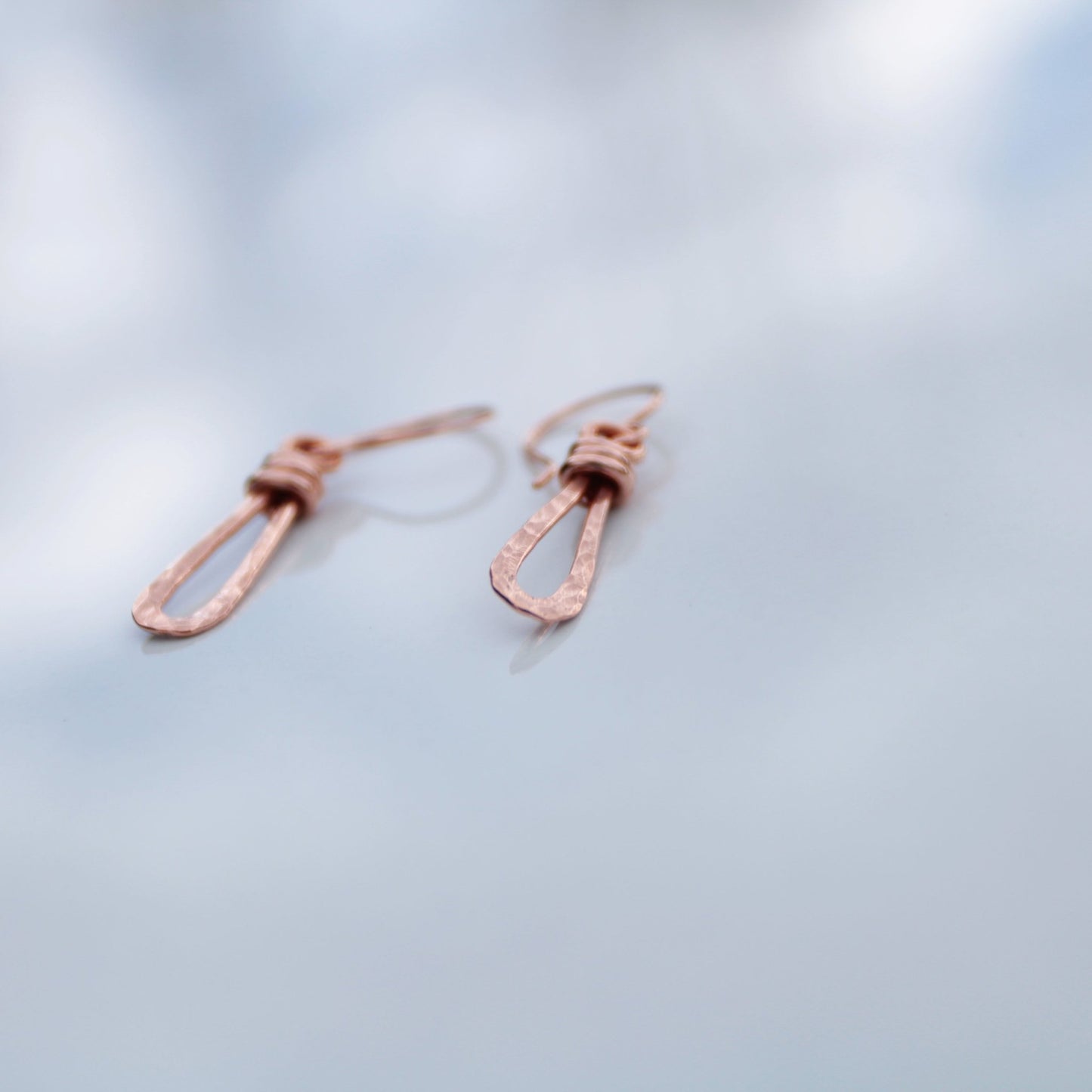 Willow Twist Handmade Hammered Copper Earrings - Unique & Chic